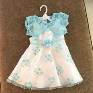 Sweet Heart Rose 24months Teal flower dress/shrug
